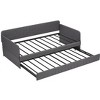 APRILSOUL Gray Twin Daybed with Trundle Metal Frame, Sofa by Day, Guest Bed by Night, No-Squeak, Easy Assembly - 4 of 4