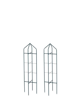 Gardener's Supply Company Zenith Folding Garden Supports, Set of 2 | Sturdy Plant Support For Growing Vegetables | Stands 38" High Installed - Blue -