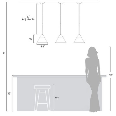 KAISITE Glass Pendant Light for Kitchen Island