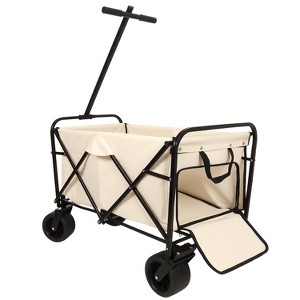ORRD Heavy-Duty Folding Wagon with 360° Rear Wheels – Beige - 1 of 4