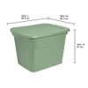 Sterilite 18 Gal Storage Tote, Stackable Bin with Lid, Plastic Container to Organize Clothes in Closet, Basement, Crisp Green Base and Lid, 1-Pack - 3 of 4