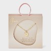 14K Gold Dipped Mother of Pearl Oval with Heart Pendant Necklace - Gold/Ivory - 3 of 4