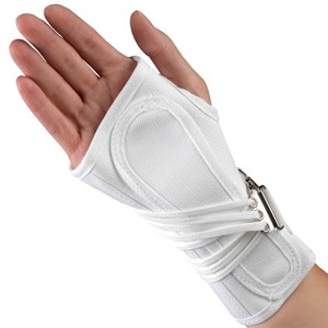 OTC Wrist Splint, Cock-Up Lacing, Canvas, ProChoice, White, Right - 1 of 3