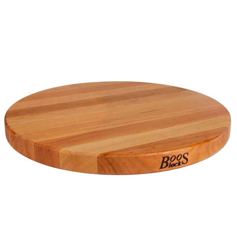 John Boos R18 R Board Wooden 1.5 Inch Thick Reversible Round Circular Carving Cutting Board, 1 of 7