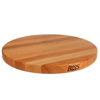 John Boos R18 R Board Wooden 1.5 Inch Thick Reversible Round Circular Carving Cutting Board