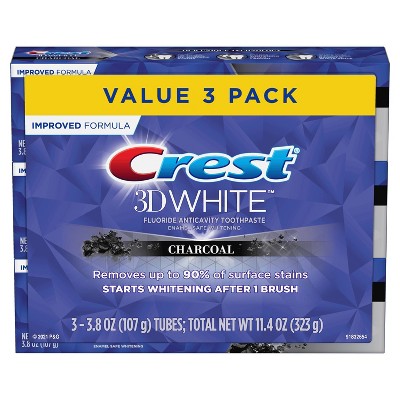Crest 3D White Charcoal Teeth Whitening Toothpaste - 3.8oz/3pk
