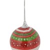 Northlight 14-Piece Red, Green and White Striped Decoupage Christmas Ball Ornament Set, 2.25" (60mm) - 3 of 3