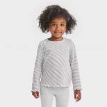 Toddler Girls' Striped Ribbed Long Sleeve T-Shirt - Cat & Jack™ Black
