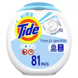Tide Pods Laundry Detergent Pacs - Free & Gentle - 62oz/81ct