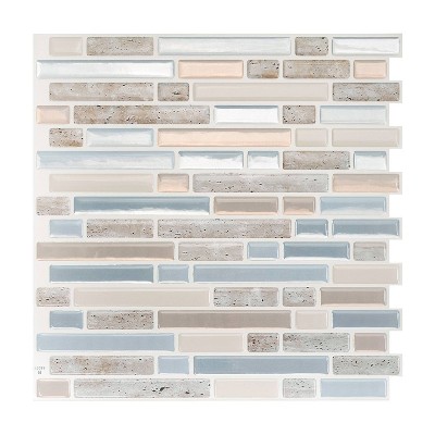 Smart Tiles 3D Peel and Stick Backsplash 4 Sheets of 10.06" x 10" Kitchen and Bathroom Wallpaper Bellagio Elena