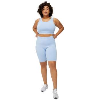 Tomboyx Workout Leggings, 7/8 Length High Waisted Active Yoga Pants With  Pockets For Women, Plus Size Inclusive (xs-6x) Chrome Blue 4x Large : Target