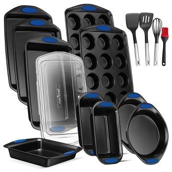 NutriChef 6-Piece Nonstick Bakeware Set - PFOA, PFOS, PTFE-Free Carbon  Steel Baking Trays w/Heat safe Silicone Handles, Oven Safe Up to 450°F