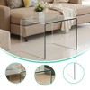 Lirago Tempered Clear Bent Glass End Table-Multi-Purpose Transparent Sofa Table for Living Room and Outdoor 15.8"Dx19.72"Lx18.89"H - 4 of 4
