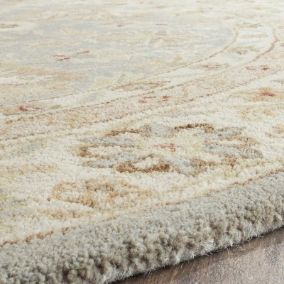 Antiquity 10' Round Grey Blue Beige Wool Area Rug