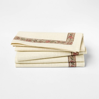 4pk Floral Napkins - Threshold™ designed with Studio McGee