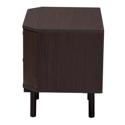 Norwood Espresso Brown and Black 2-Drawer Wooden End Table