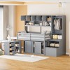 Twin Size Wooden Loft Bed with Drawers and Shelves - 2 of 4