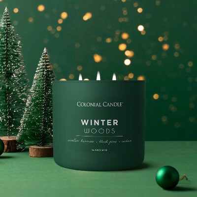 Winter Woods Green Soy Triple Wick Scented Jar Candle