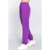 Slickblue Women's Purple Cargo Jogger Pants, Lightweight Stretch Woven Fabric, Elastic Waist, Casual Fit, Size S-L - 4 of 4