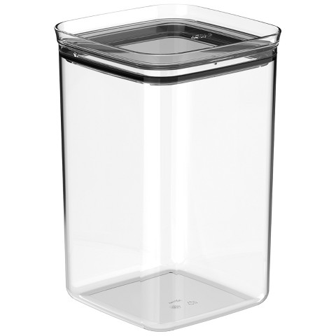 OU Airtight Food Storage Container 3.7qt, BPA Free Clear Plastic Food Storage Container with Leak Proof Lid, Stackable Kitchen Pantry Organizer