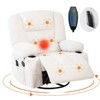 Rocking Recliner Chairs,Massage Recliner Chair with Vibration Massage and Heat,360° Swivel Rocking Recliner Chair with Side Pockets Cup Holdersr - 4 of 4