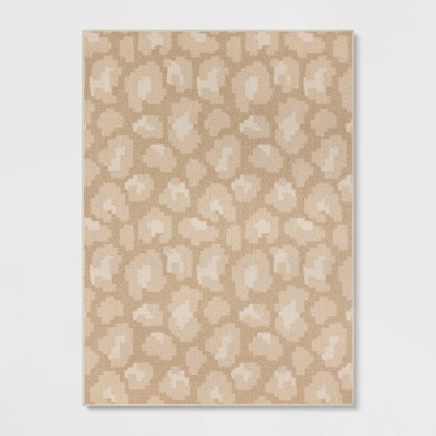 4'x5'6" Back to College Leopard Print Accent Rug Tan - Room Essentials™