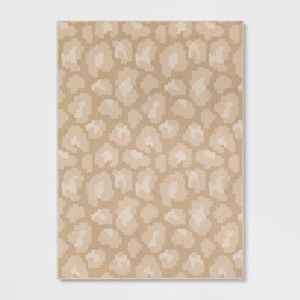 4'x5'6" Back to College Leopard Print Accent Rug Tan - Room Essentials™ - 1 of 4