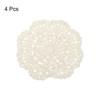 Unique Bargains Cotton Embroidered Lace Vintage Coasters 4 Pcs 3.94" - 3 of 4