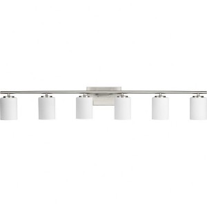 Progress Lighting Replay Collection 6-Light Bath Vanity in Brushed Nickel with Etched Glass Shades - 1 of 1