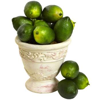 12pk Unscented Artificial Lime Vase Filler Green - Nearly Natural