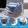 Aghana Digitals 6-Tier Fan-Shaped Metal Mesh File Organizer, Black/Silver, 10.5x10.5x13.5 Inch - 3 of 4
