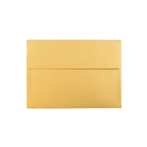 Jam Paper A7 Metallic Invitation Envelopes 5.25 X 7.25 Stardream Gold ...