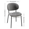 SEVOBAL Dining Chairs Set of 4 Mid-Century Modern Boucle Fabric Chairs with Curved Backrest and Black Metal Legs, Gray, 22.83"*18.7"*33.07" - 3 of 4