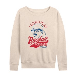Women's - The Sandlot - Baseball Forever Lightweight French Terry Wide Neck Long Sleeve Graphic Shirt - 1 of 4
