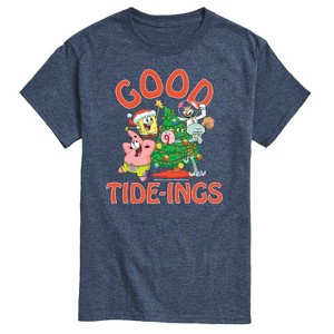 Men's - SpongeBob SquarePants - Good Tide Christmas Short Sleeve Graphic T-Shirt - 1 of 4