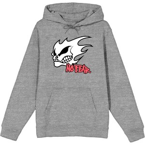 No Fear Fire Skull Logo Adult Long Sleeve Hoodie - 1 of 3