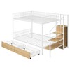 TiramisuBest Twin Over Full Metal Bunk Bed with Drawer and Lateral Storage Ladder and Wardrobe - 4 of 4