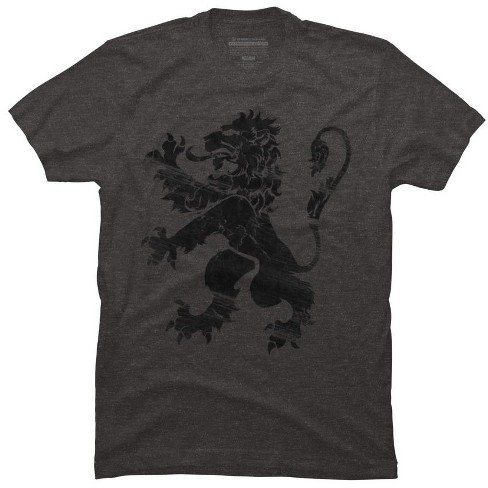 Men's Design By Humans Black Lion Rampant By Snazzygaz T-shirt ...