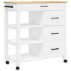 vidaXL Kitchen Trolley MONZA 33.1 in.x15.7 in.x35.4 in. Solid Wood Pine - 2 of 4