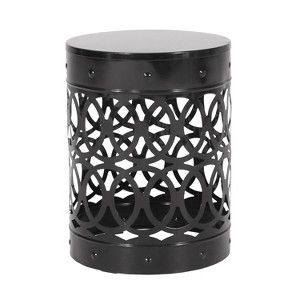 GDFStudio Pellerin Outdoor Round Iron Side Table - 1 of 4