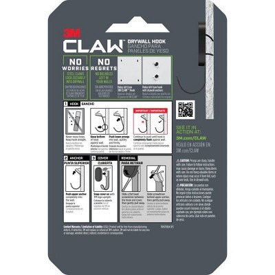 3M Claw Black Hardened Steel 25lb Drywall Hook