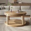 KWPZQEB Round Coffee Table with Storage, 31Inch - Rustic Finish Center Table, Mid Century Modern Coffee Table for Living Room, Small Space - 2 of 4