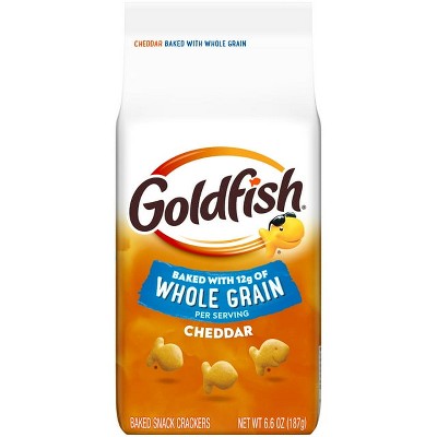 Goldfish Baked with Whole Grain Cheddar Cheese Crackers, 6.6 oz Bag, Pack of 4