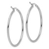 Black Bow Jewelry 2mm Round Hoop Earrings in 10k White Gold, 40mm (1 1/2 Inch) - 3 of 4