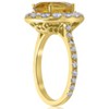Pompeii3 4 1/2 cttw Oval Citrine Diamond Halo Vintage Ring Engagement 14k Yellow Gold - 3 of 4