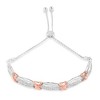 Haus of Brilliance Silver 1/4 Cttw Round-Cut Diamond X & Tapered Bar Miracle-Set Bolo Bracelet - 2 of 4