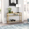 42" 3-Shelf Metal Gold Console Table with Glass Shelves - Henn&Hart - 4 of 4