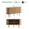 AMERLIFE 55" TV Stand, Mid Century Modern Console with Tambour Door, Solid Wood Legs - 3 of 4