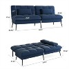 Convertible Futon Sofa Bed, Blue - 2 of 3