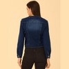 INSPIRE CHIC Women's Button Down Collarless Long Sleeve Jean Jackets - 4 of 4